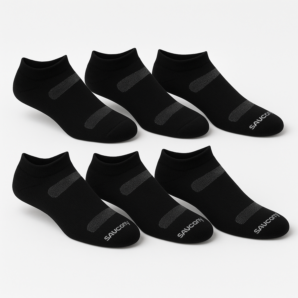 6PK Legacy No Show Black Assort
