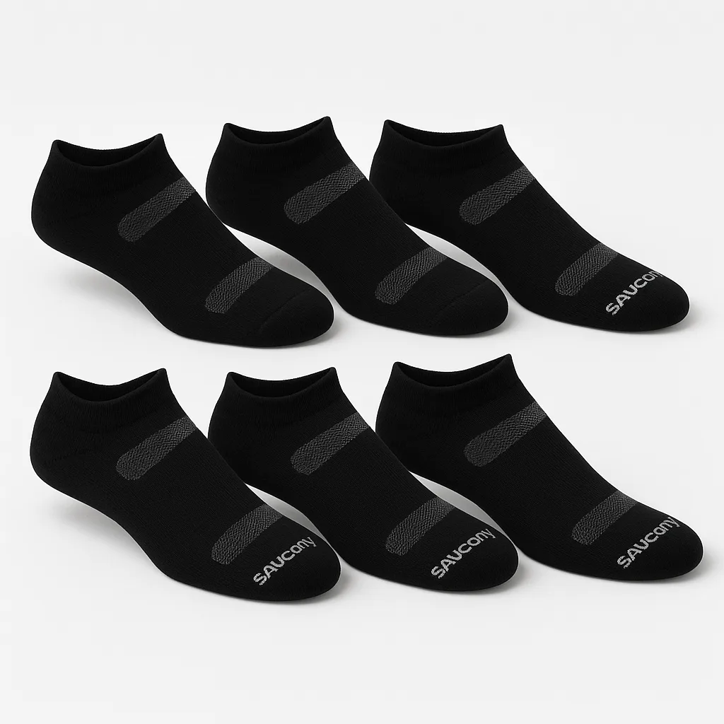6PK Legacy No Show Black Assort