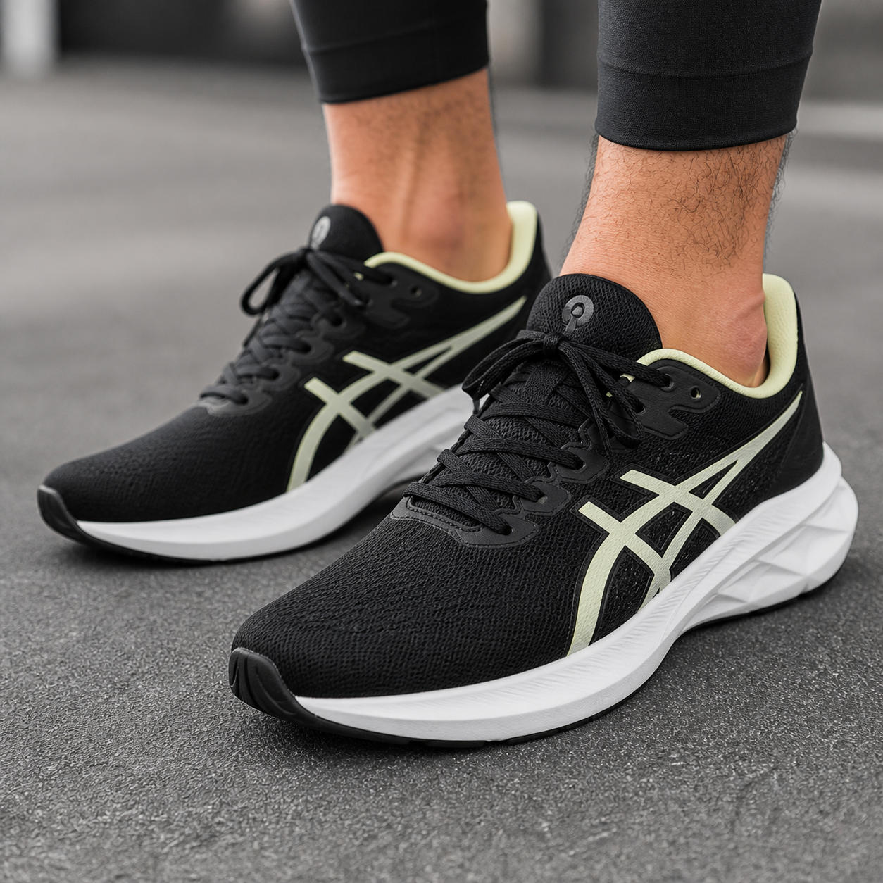 נעלי ריצה לגברים ASICS VERSABLAST 4 שחור/צהוב על הרגל