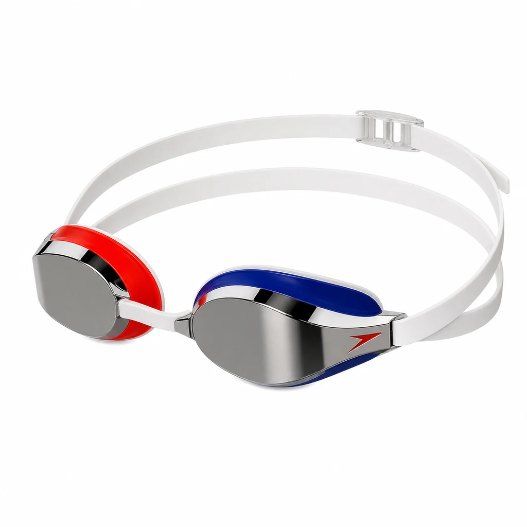 משקפת תחרות Speedo Fastskin Speedsocket 2 Mirror - White / Radiant Red / True Cobalt / Chrome